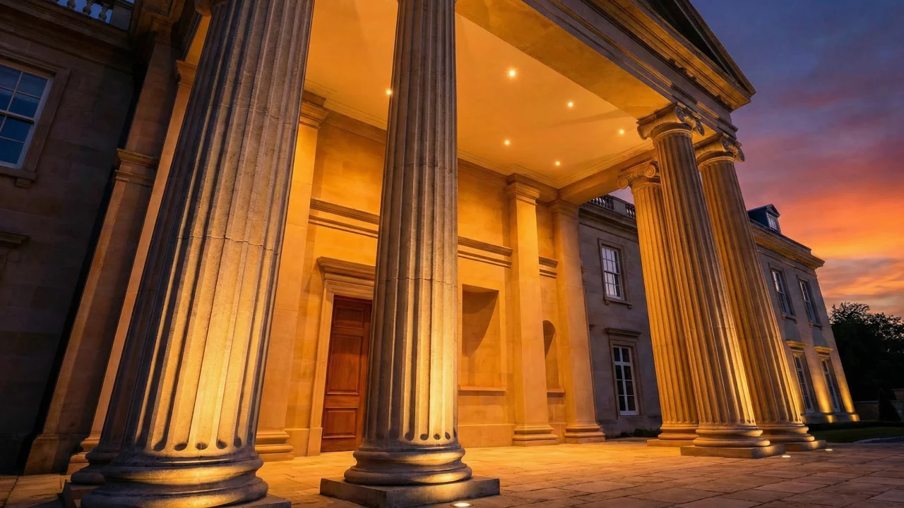 Anatomy of a Grand Entrance: The Power of Fluted Limestone Columns