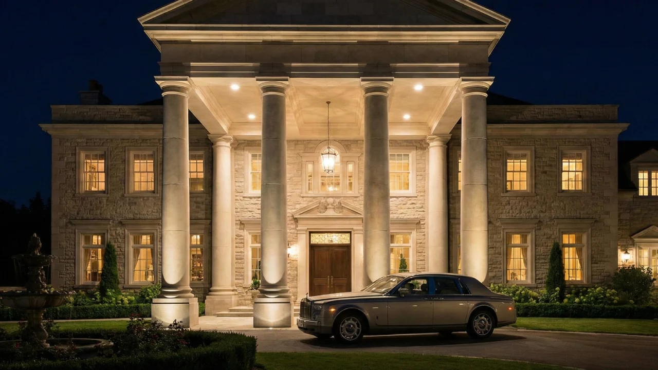 Custom Limestone Portico_ Defining Curb Appeal and Architectural Hierarchy (2)