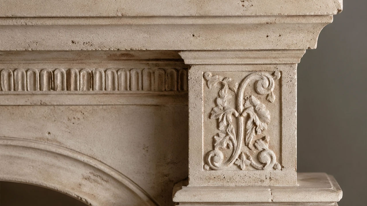 Merging Eras: Integrating an Antique Stone Mantel into Modern and Minimalist Interiors