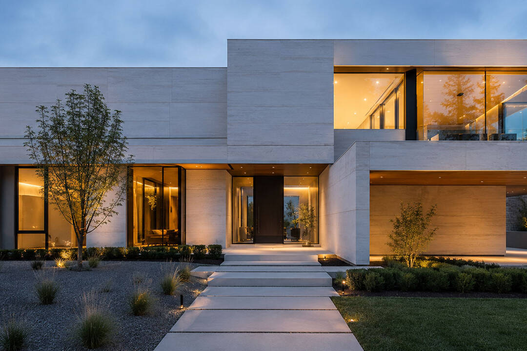Contemporary Lines: Mastering Minimalist Design with Large-Format Limestone Panels