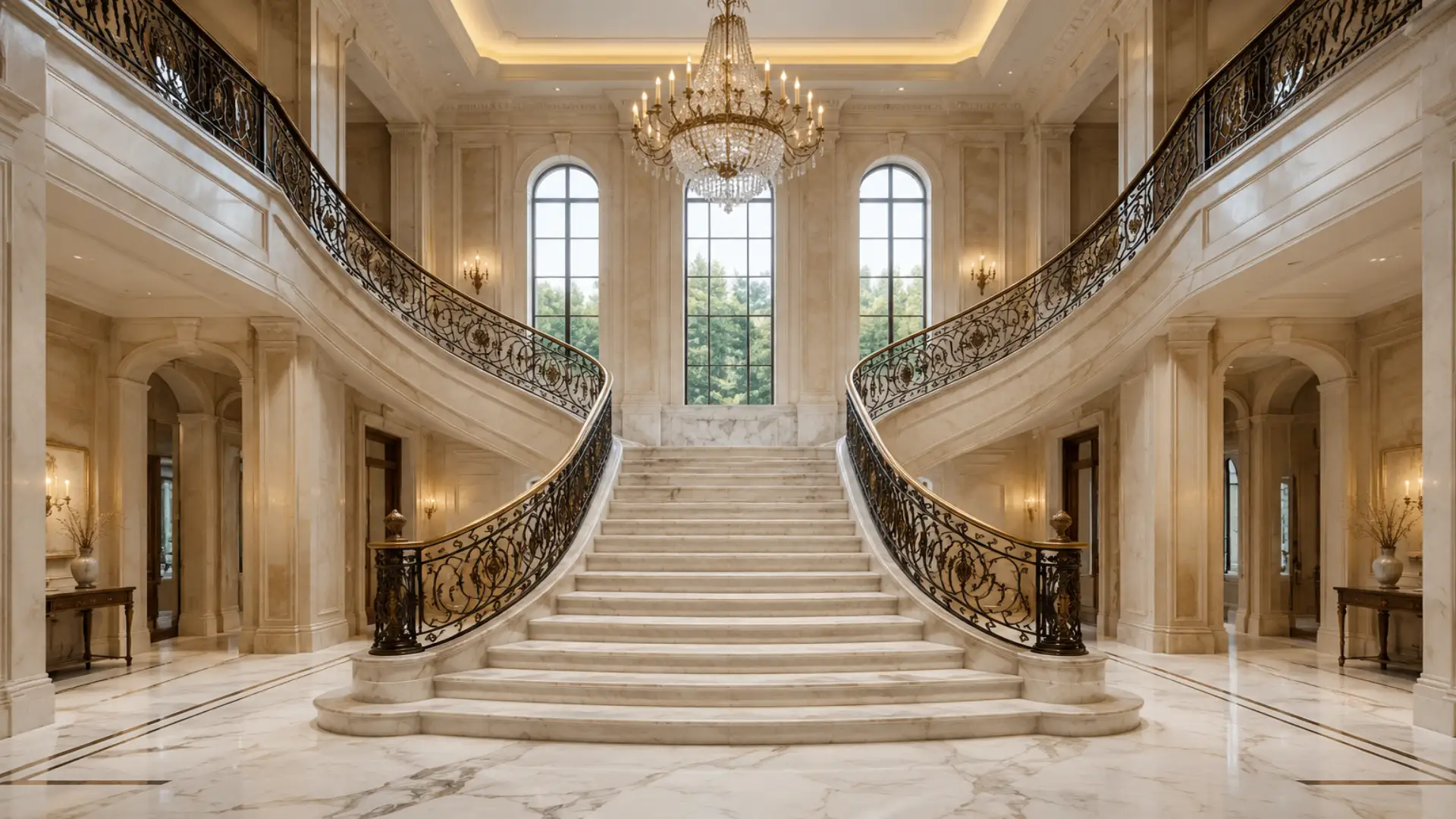 Grand European Staircase Style: Classical Elegance at Home