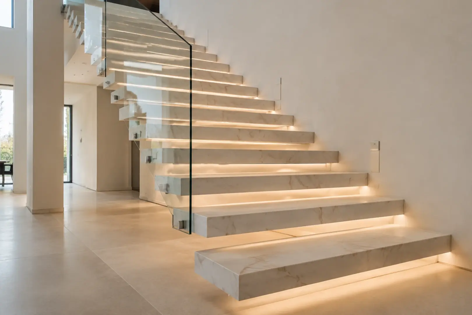 The Rise of floating marble stairs : Mastering the “Quiet Luxury” Trend