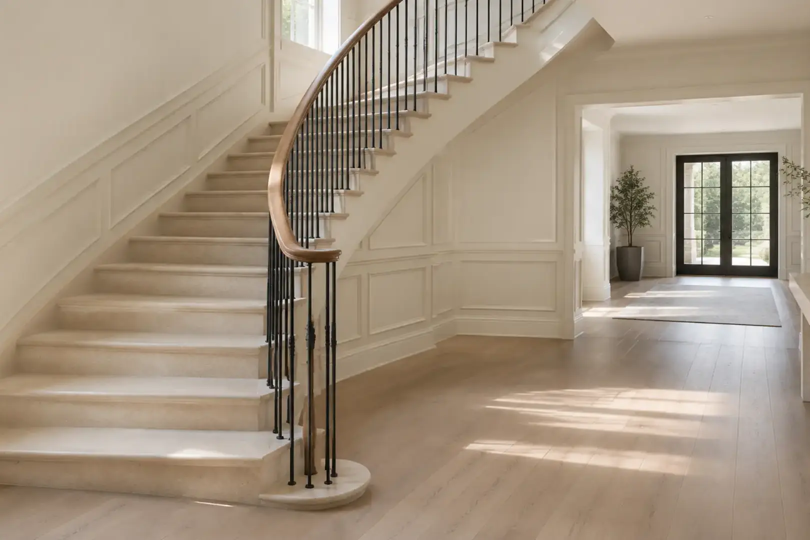 Transitional Staircase Design: Blending Old-World Stone with Modern Lines 7 Transitional Staircase Design: Blending Old-World Stone with Modern Lines