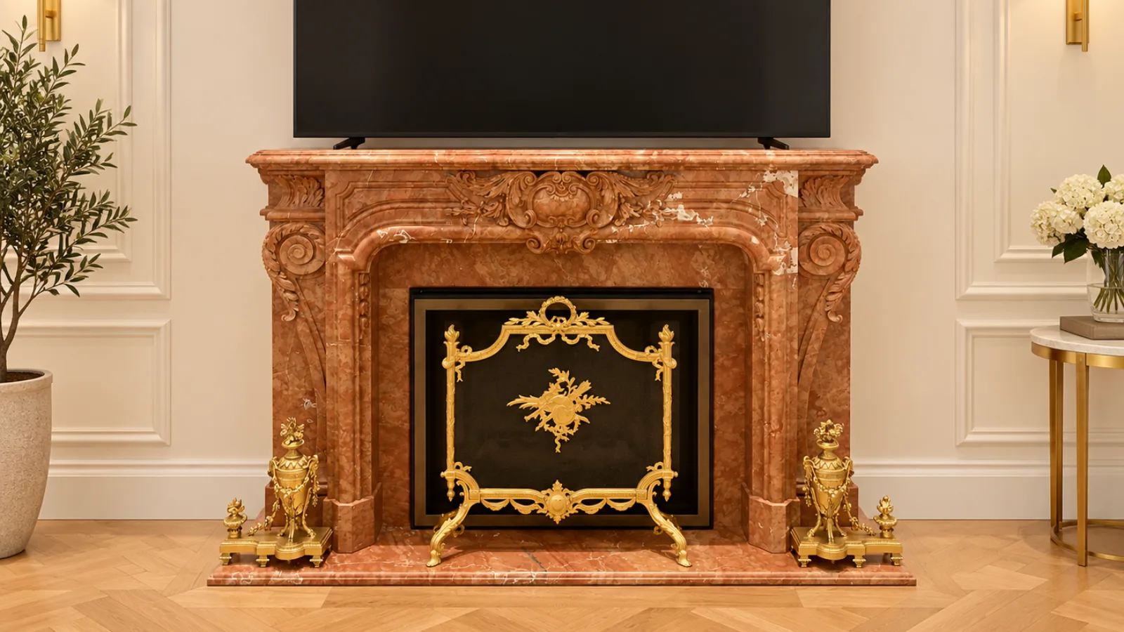 custom-french-rojo-alicante-marble-fireplace-mantel-new-york 13 Rojo Alicante Marble Fireplace Mantel | New York
